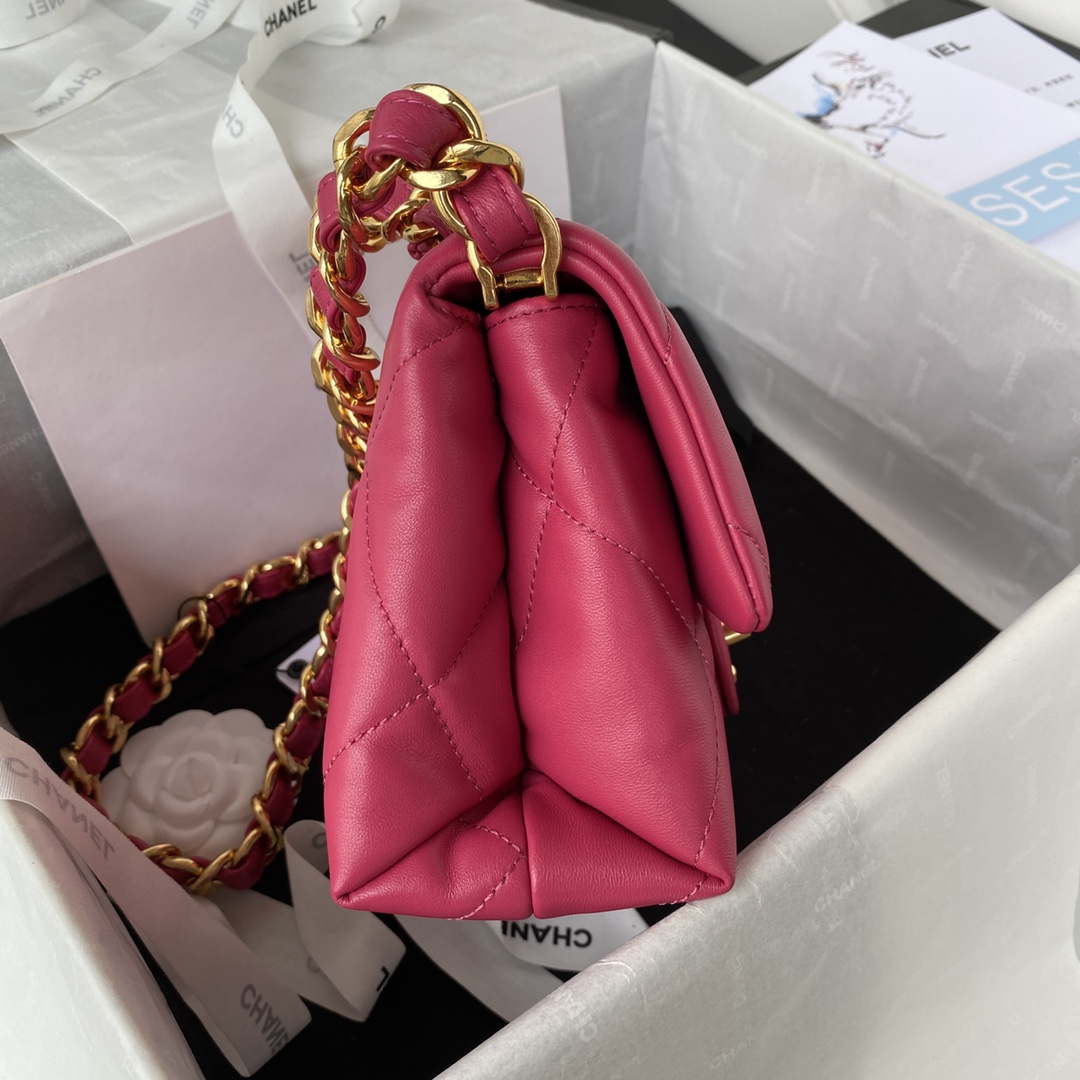 Chanel flap bag Lambskin AS3498 Rose Red