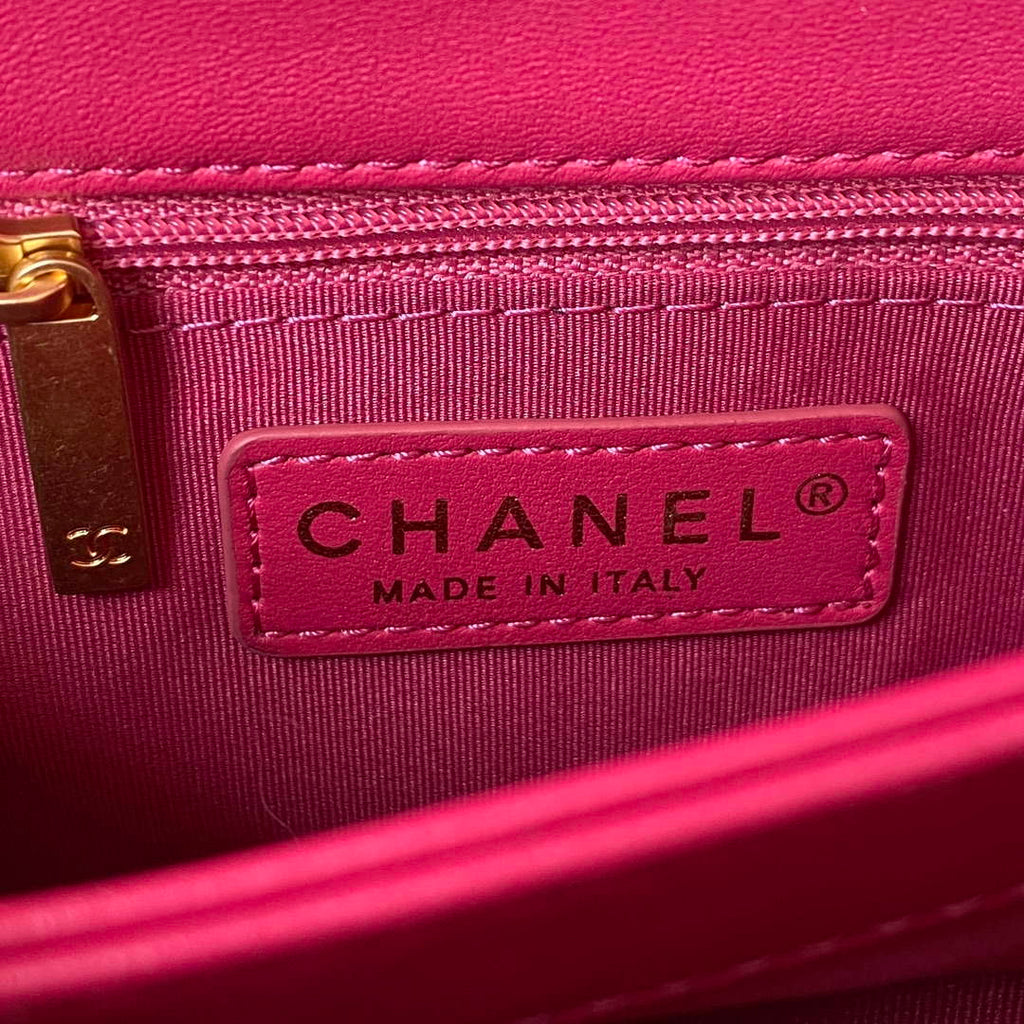Chanel flap bag Lambskin AS3498 Rose Red