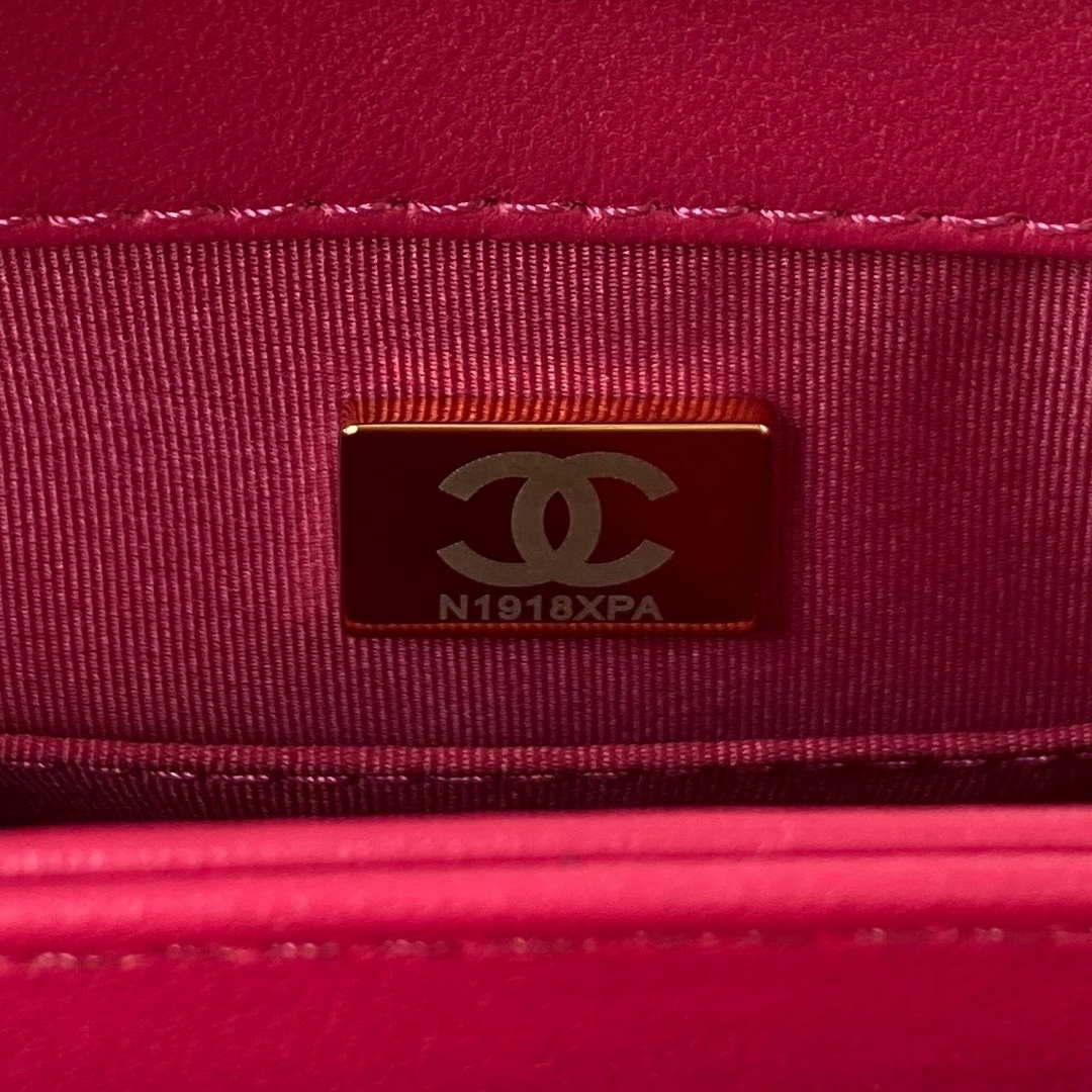 Chanel flap bag Lambskin AS3498 Rose Red