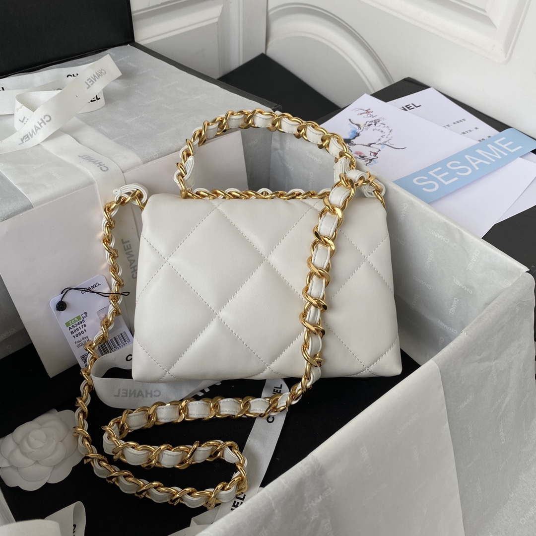 Chanel flap bag Lambskin AS3498 White
