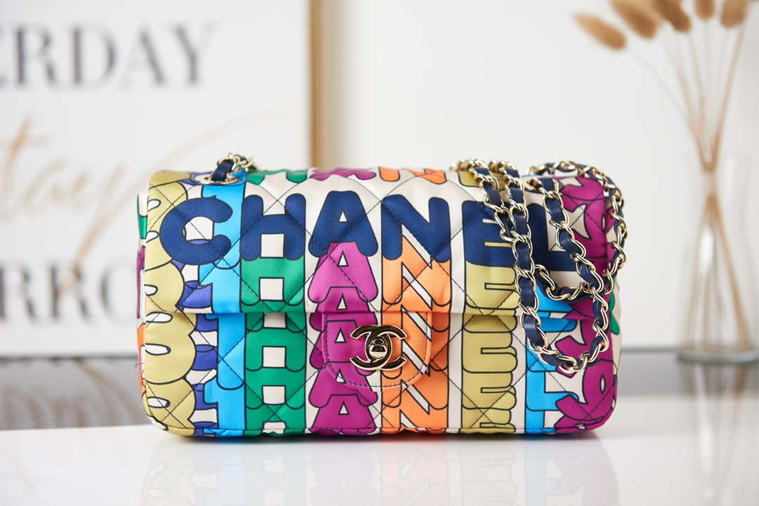 Chanel Flap Bag Printed Fabric Gold Tone Metal AS2897 Multicolor - Default Title - View 2