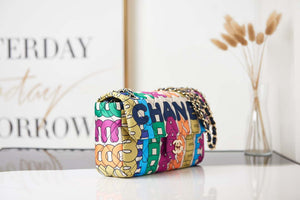 Chanel Flap Bag Printed Fabric Gold Tone Metal AS2897 Multicolor - Default Title - View 3