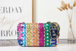 Chanel Flap Bag Printed Fabric Gold Tone Metal AS2897 Multicolor - Default Title - View 4