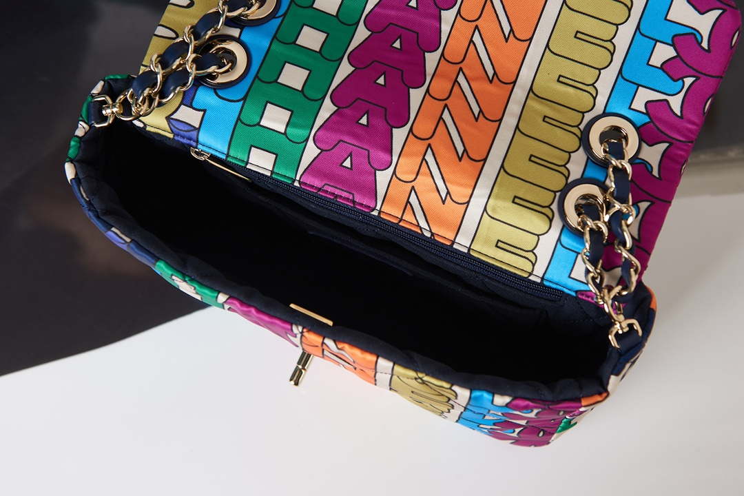 Chanel Flap Bag Printed Fabric Gold Tone Metal AS2897 Multicolor - Default Title - View 7