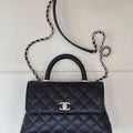 Chanel Flap Bag With Top leather Handle A92990 Black