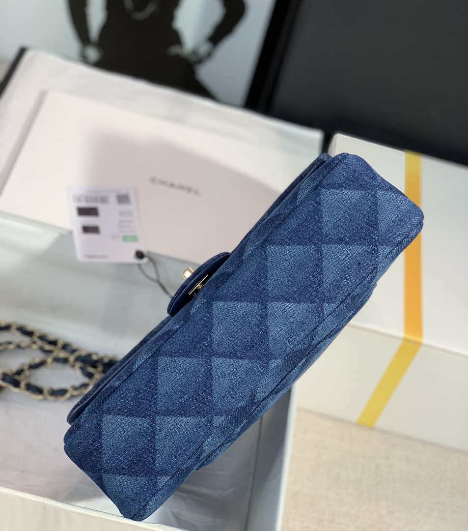 Chanel Flap Classic bag Denim Blue A01112 Gold - Default Title - View 6