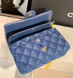 Chanel Flap Classic bag Denim Blue A01112 Gold - Default Title - View 7