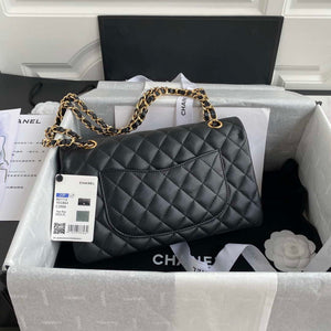 Chanel Flap Classic bag Grained shiny Calfskin Black A01112 Gold seamless edge - Default Title - View 2