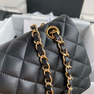 Chanel Flap Classic bag Grained shiny Calfskin Black A01112 Gold seamless edge - Default Title - View 4