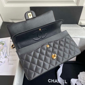 Chanel Flap Classic bag Grained shiny Calfskin Black A01112 Gold seamless edge - Default Title - View 7