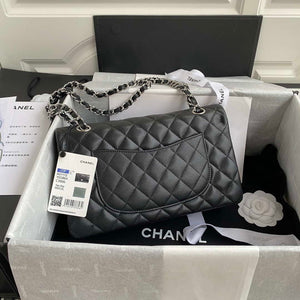 Chanel Flap Classic bag Grained shiny Calfskin Black A01112 Silver seamless edge - Default Title - View 2