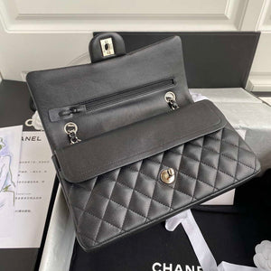 Chanel Flap Classic bag Grained shiny Calfskin Black A01112 Silver seamless edge - Default Title - View 7