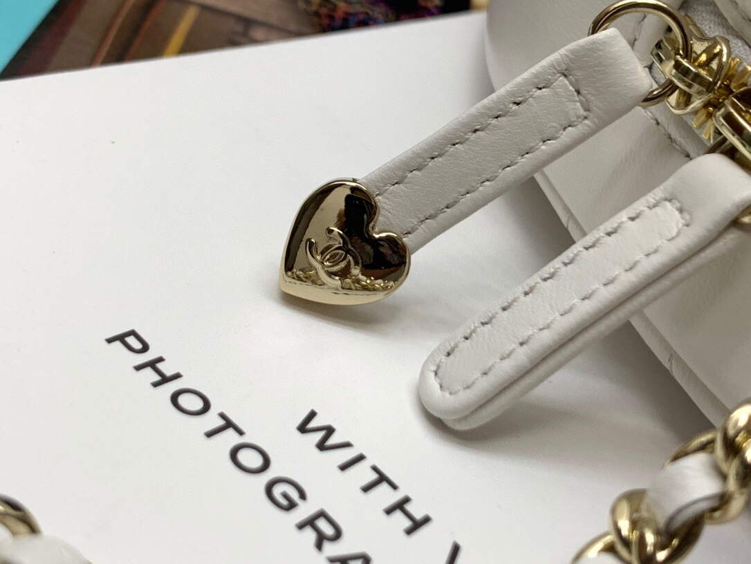 Chanel Flap Large Heart Bag Lambskin AS3191 White - Default Title - View 7