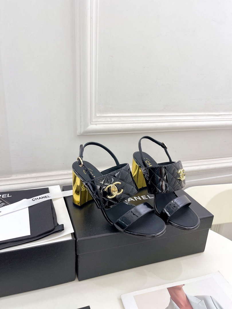 Chanel G39645 Women's High Heel Sandals C91323