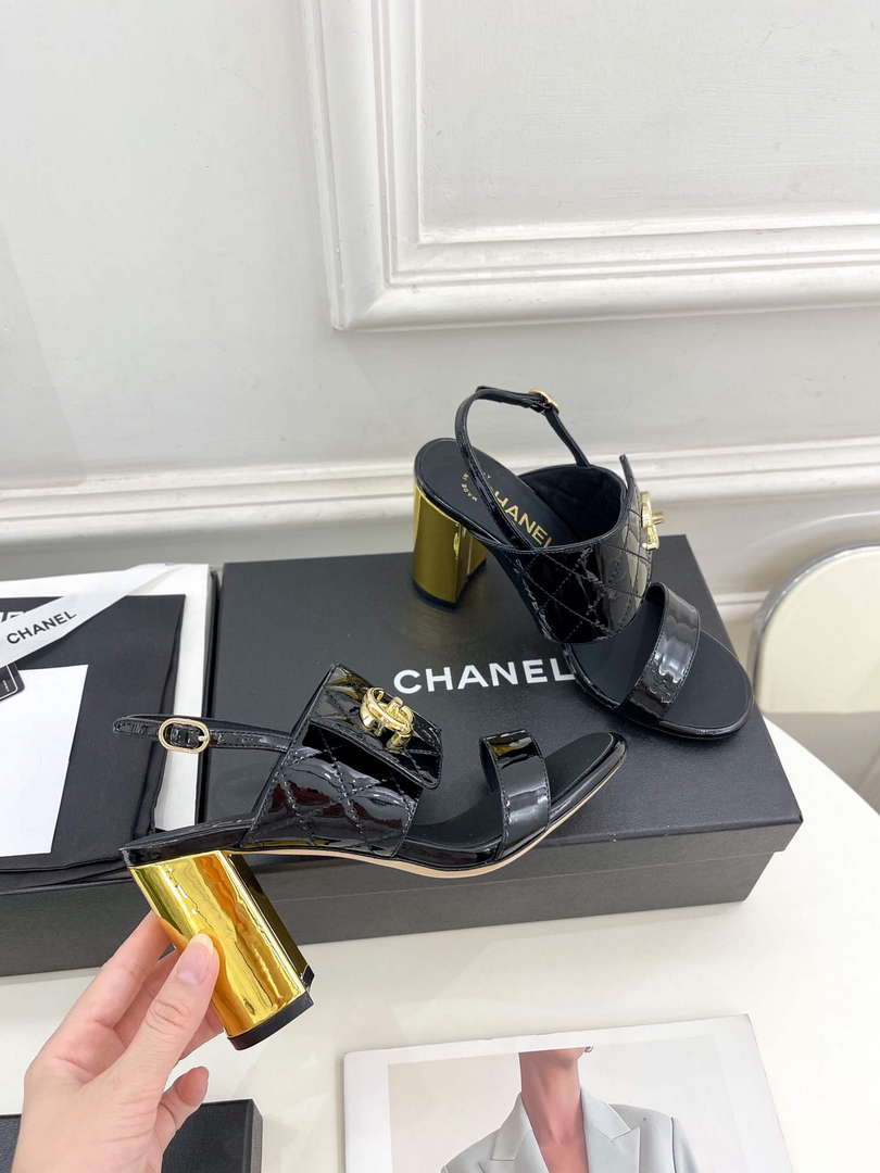 Chanel G39645 Women's High Heel Sandals C91323 - 35 - View 4