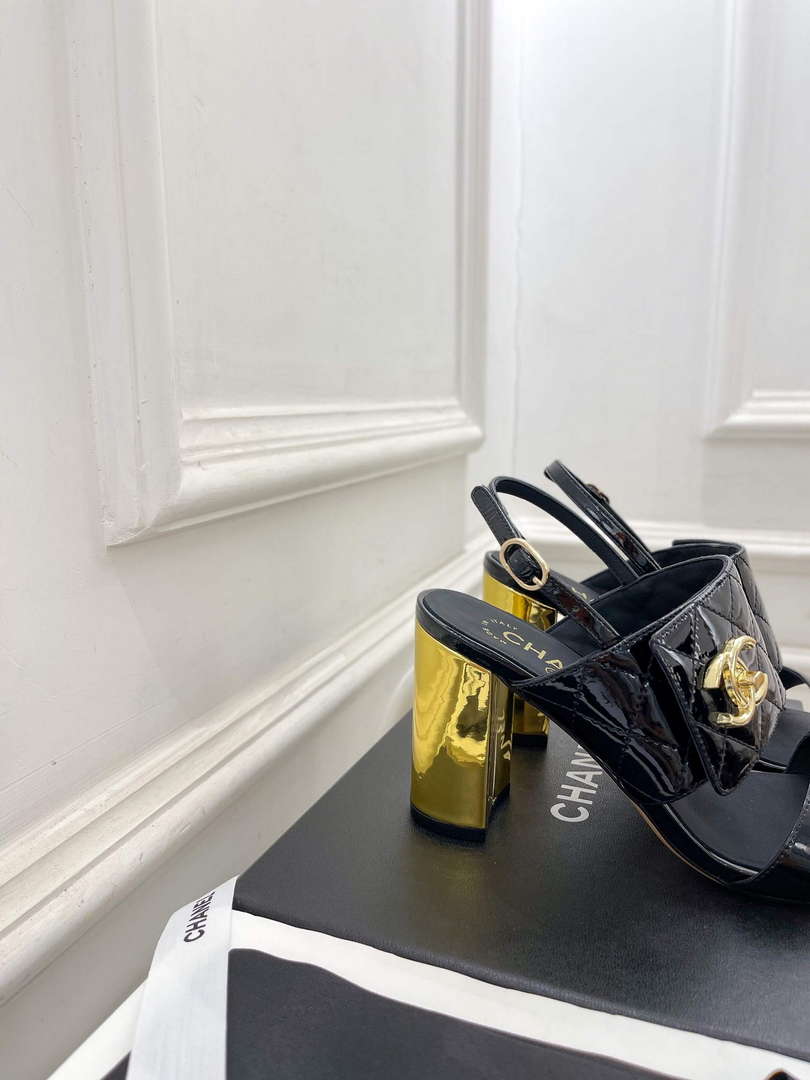 Chanel G39645 Women's High Heel Sandals C91323