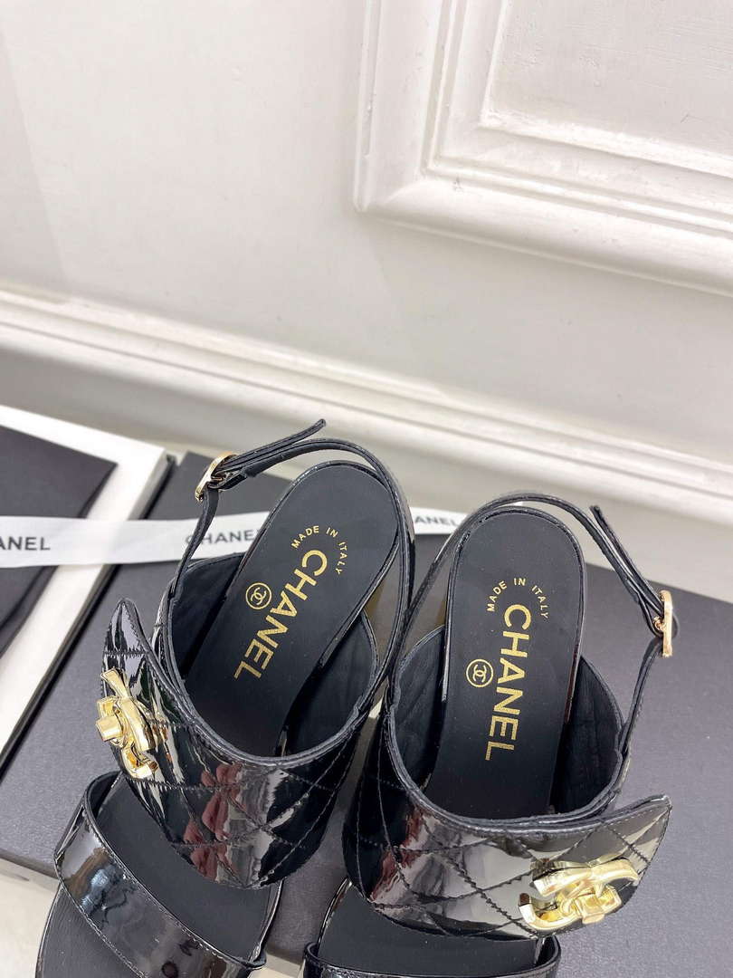 Chanel G39645 Women's High Heel Sandals C91323 - 35 - View 8