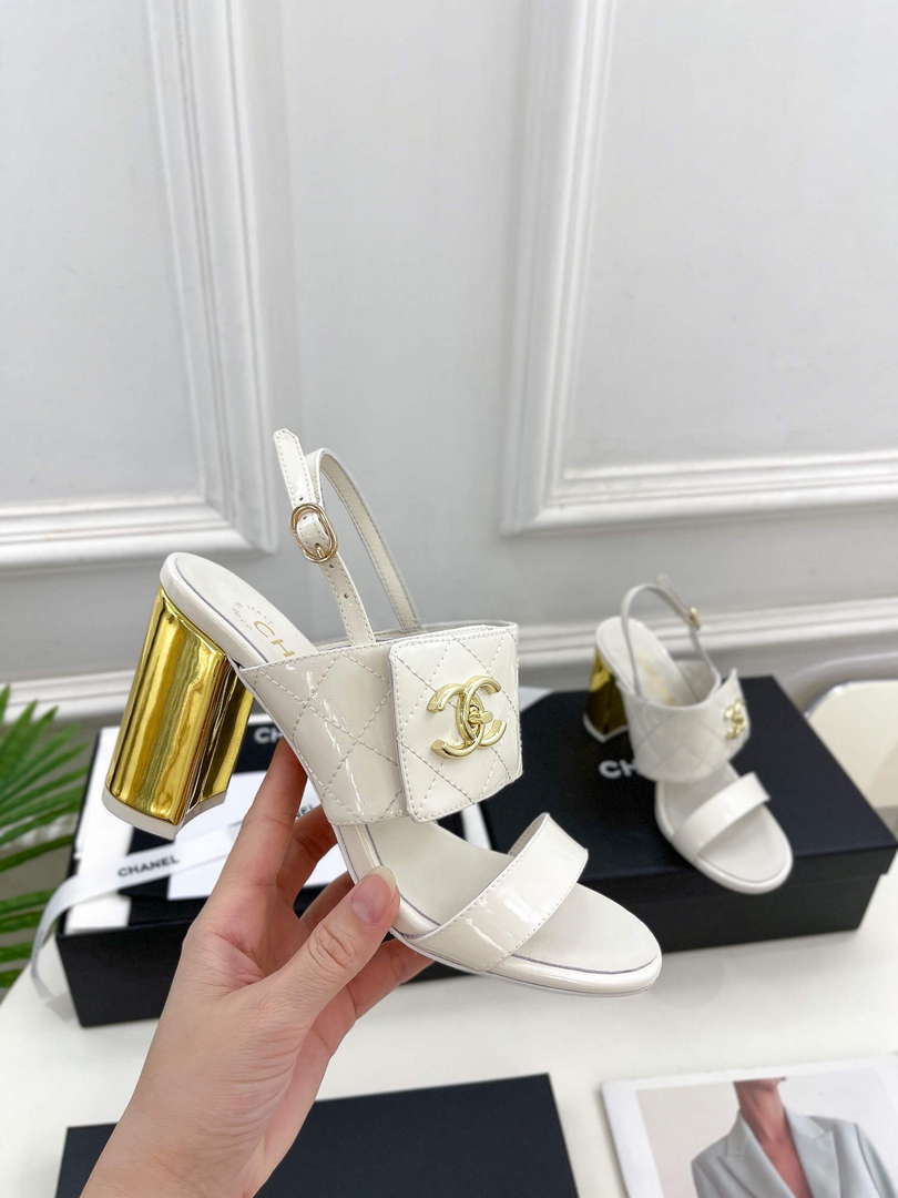 Chanel G39645 Women's High Heel Sandals C91324 - 35 - View 4