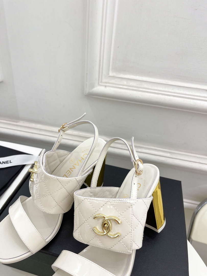 Chanel G39645 Women's High Heel Sandals C91324 - 35 - View 6