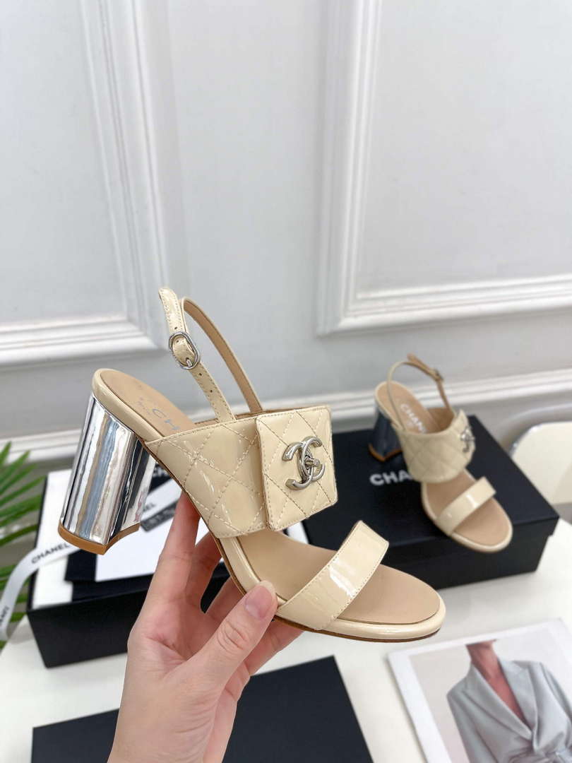 Chanel G39645 Women's High Heel Sandals C91325 - 35 - View 4