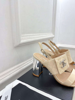 Chanel G39645 Women's High Heel Sandals C91325 - 35 - View 6