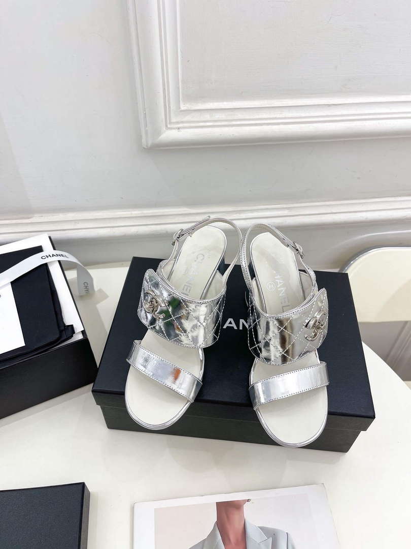 Chanel G39645 Women's High Heel Sandals C91326 - 35 - View 2