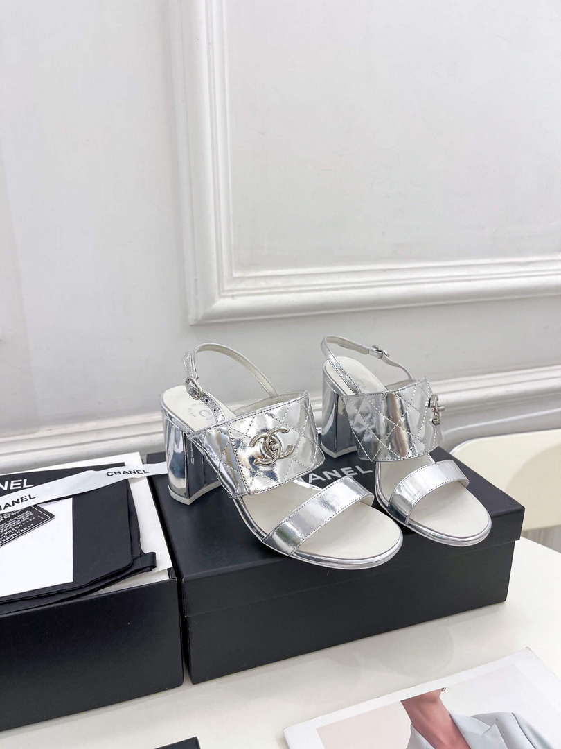 Chanel G39645 Women's High Heel Sandals C91326