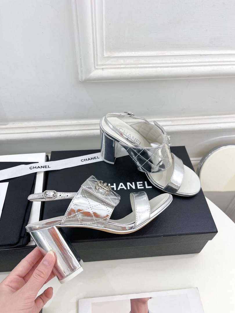 Chanel G39645 Women's High Heel Sandals C91326 - 35 - View 5