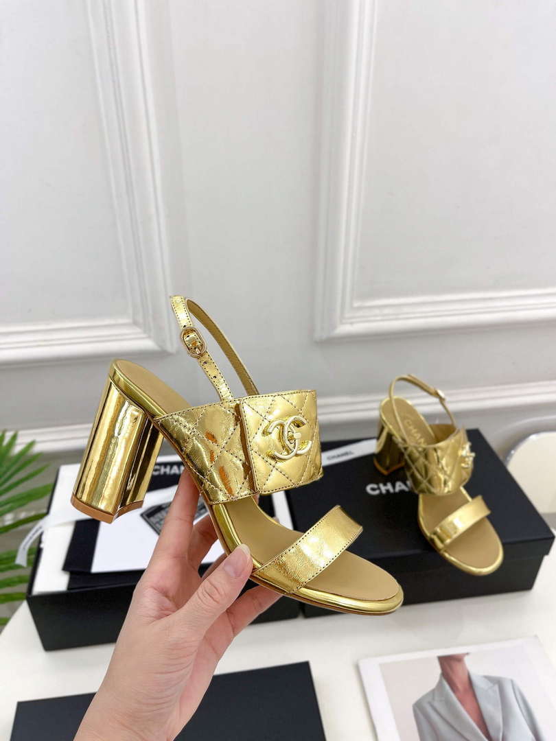 Chanel G39645 Women's High Heel Sandals C91327 - 35 - View 4