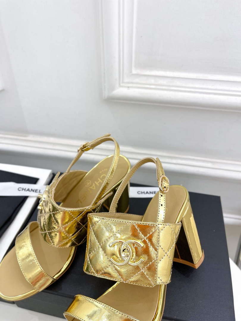 Chanel G39645 Women's High Heel Sandals C91327 - 35 - View 6