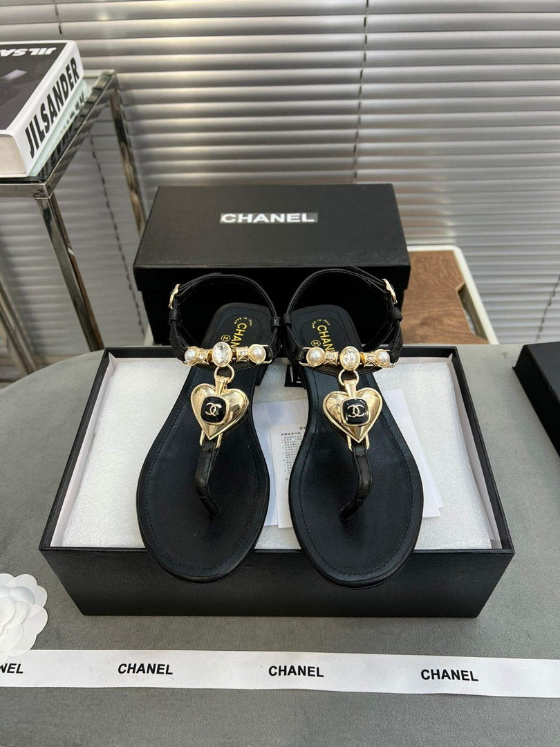 Chanel  G39674 Women's Sandals Shoes Lambskin C90261