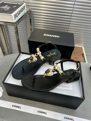 Chanel  G39674 Women's Sandals Shoes Lambskin C90261 - 35 - View 1