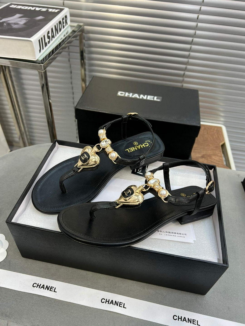 Chanel  G39674 Women's Sandals Shoes Lambskin C90261