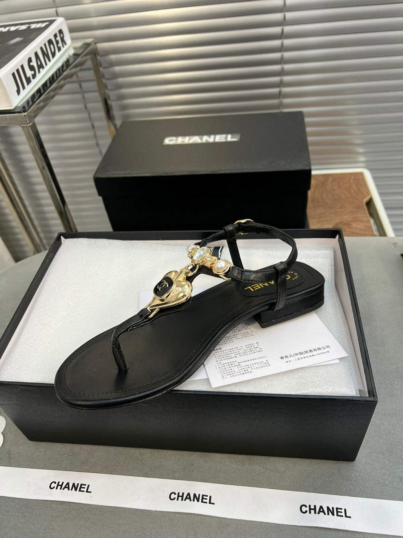 Chanel  G39674 Women's Sandals Shoes Lambskin C90261