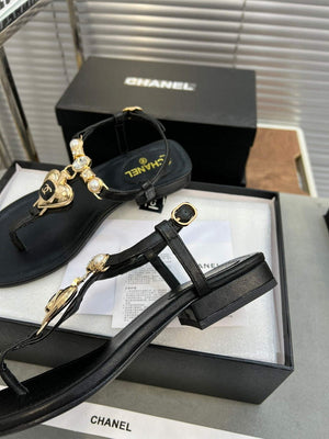 Chanel  G39674 Women's Sandals Shoes Lambskin C90261 - 35 - View 6