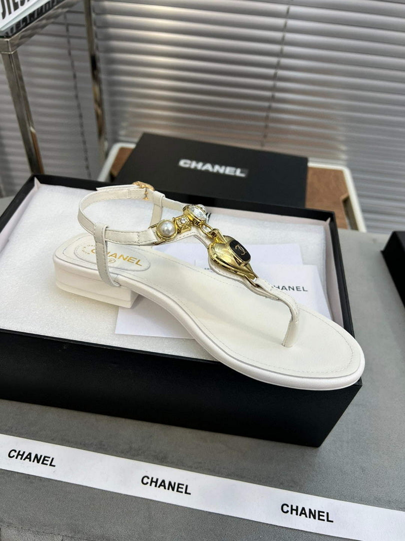 Chanel  G39674 Women's Sandals Shoes Lambskin C90262