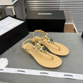 Chanel  G39674 Women's Sandals Shoes Lambskin C90264 - 35 - View 1