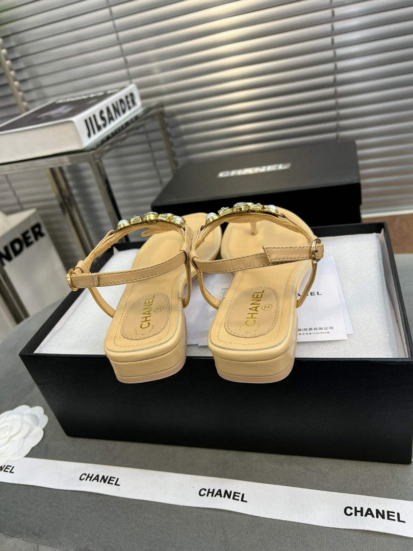 Chanel  G39674 Women's Sandals Shoes Lambskin C90264 - 35 - View 7