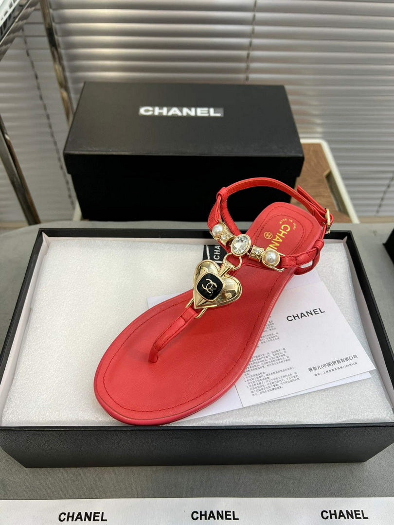 Chanel  G39674 Women's Sandals Shoes Lambskin C90265