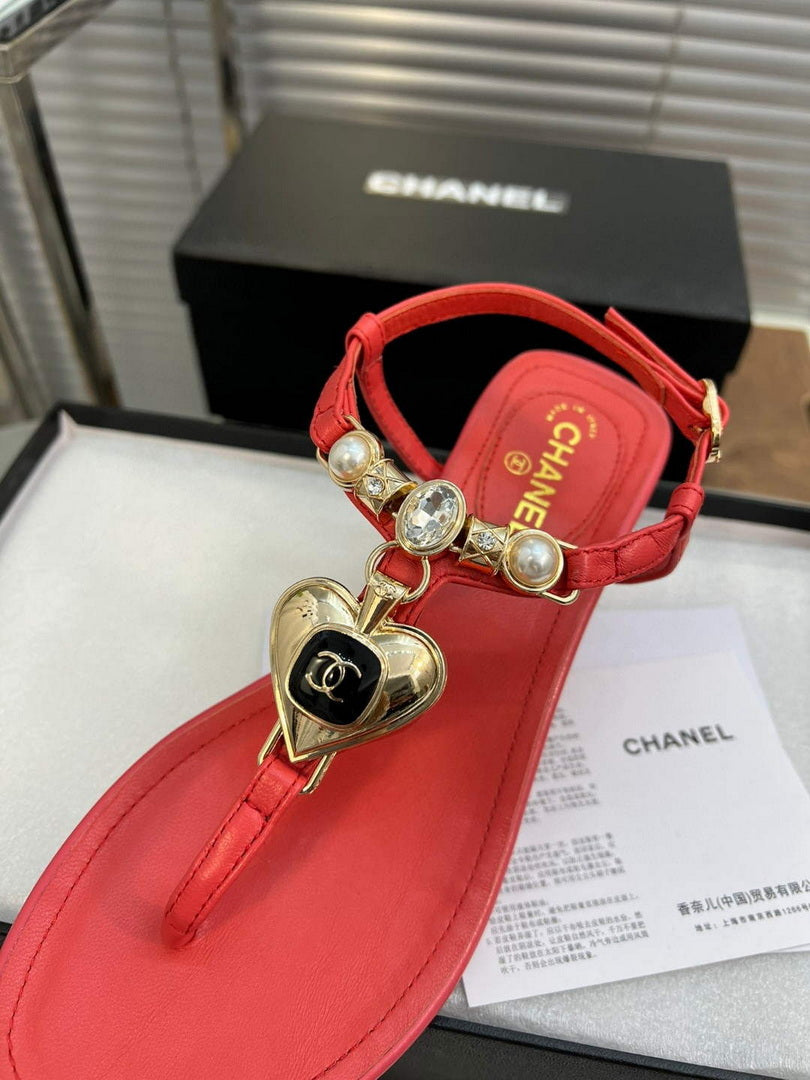 Chanel  G39674 Women's Sandals Shoes Lambskin C90265