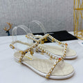 Chanel  G39674 Women's Sandals Shoes Lambskin C90266 - 35 - View 1