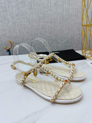 Chanel  G39674 Women's Sandals Shoes Lambskin C90266 - 35 - View 1