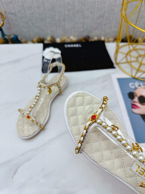 Chanel  G39674 Women's Sandals Shoes Lambskin C90266 - 35 - View 4