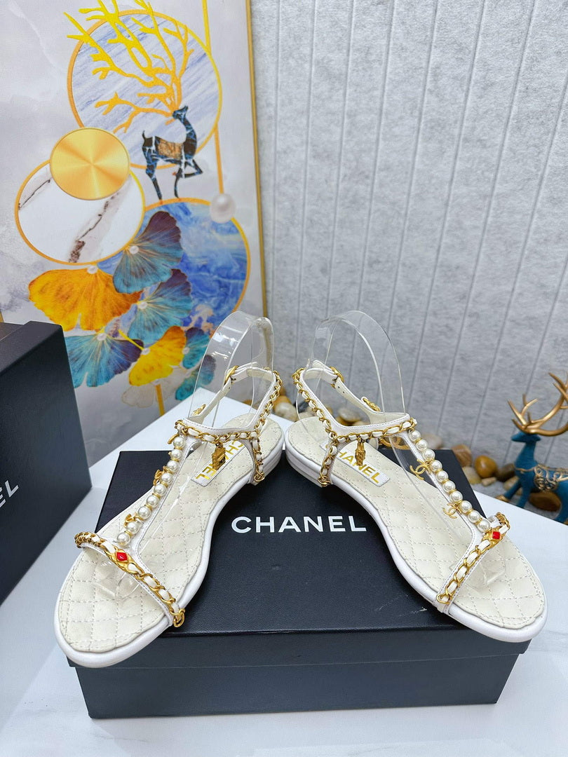 Chanel  G39674 Women's Sandals Shoes Lambskin C90266 - 35 - View 6