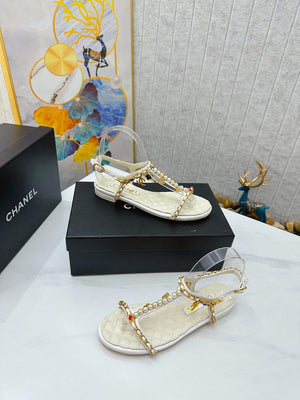 Chanel  G39674 Women's Sandals Shoes Lambskin C90266 - 35 - View 7