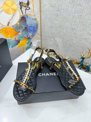 Chanel  G39674 Women's Sandals Shoes Lambskin C90267 - 35 - View 7