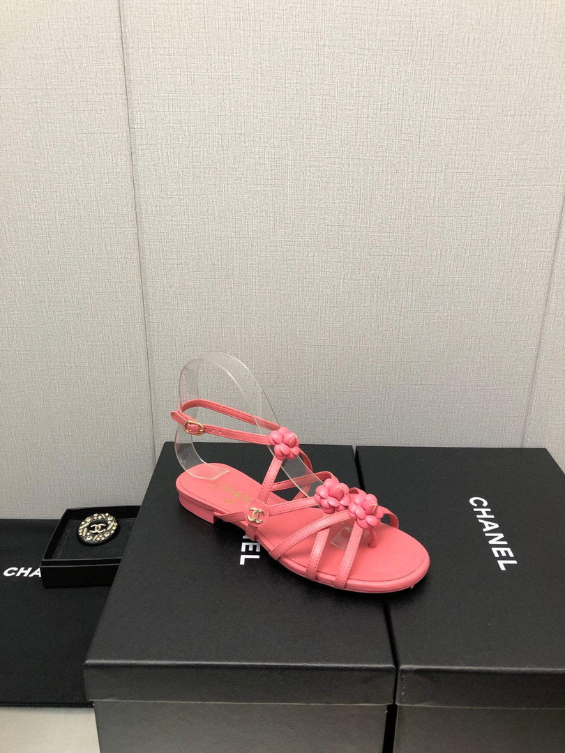 Chanel G40128 Women's Sandals Shoes Lambskin C90223