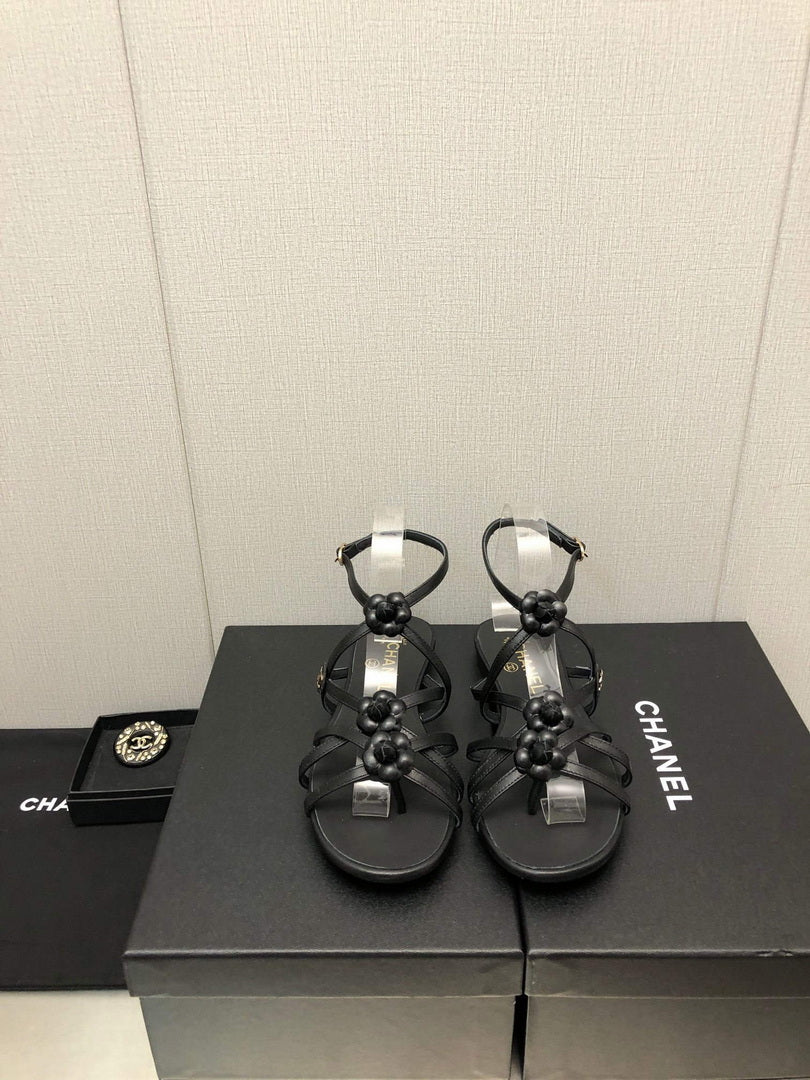 Chanel G40128 Women's Sandals Shoes Lambskin C90225