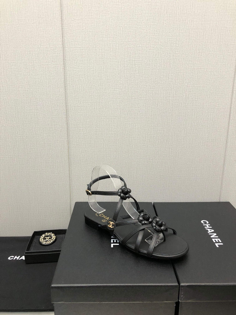 Chanel G40128 Women's Sandals Shoes Lambskin C90225