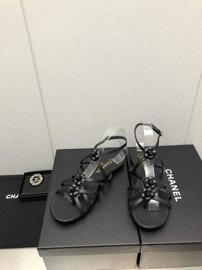 Chanel G40128 Women's Sandals Shoes Lambskin C90225